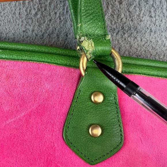 Vintage Y2K Rare Juicy Couture Pink and Green Tote Bag Purse - Picture 8 of 15
